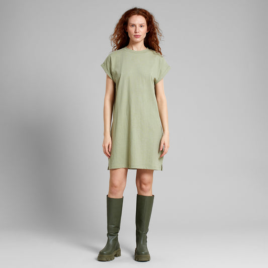 T-shirt Dress Eksta Hemp Tea Green | DEDICATED