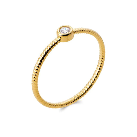 The Twisted Stone Ring Gold | JOiA