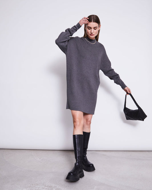 KNIT DRESS NUNA DARK GREY  | Jan ´n June