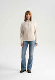 Rib Knit Troyer KIMAYA cream melange | MELAWEAR