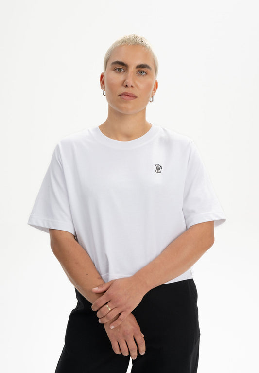 Cropped T-Shirt heavy JOSHNA white Coffee | MELAWEAR