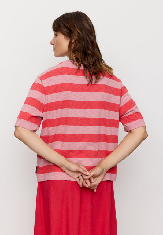 T-Shirt AZOLLA STRIPES peony pink | recolution