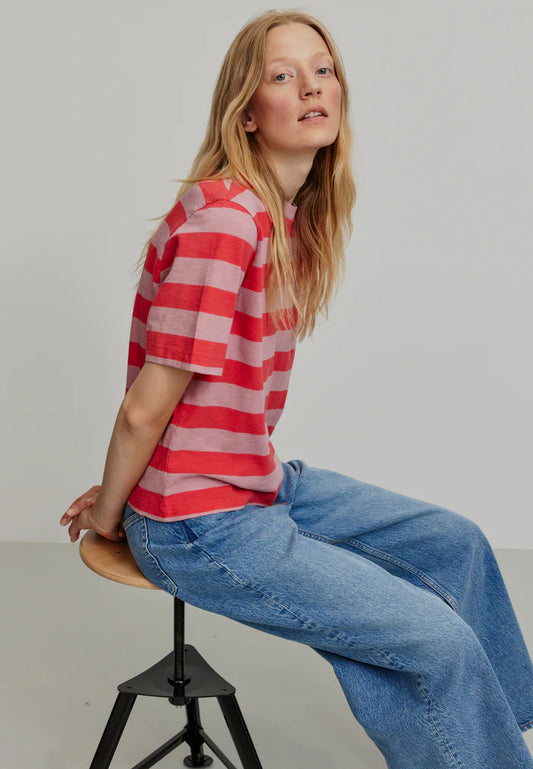 T-Shirt AZOLLA STRIPES peony pink | recolution
