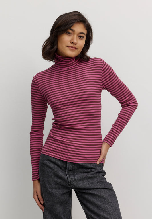 Longsleeve LIATRIS STRIPES dark plum | recolution