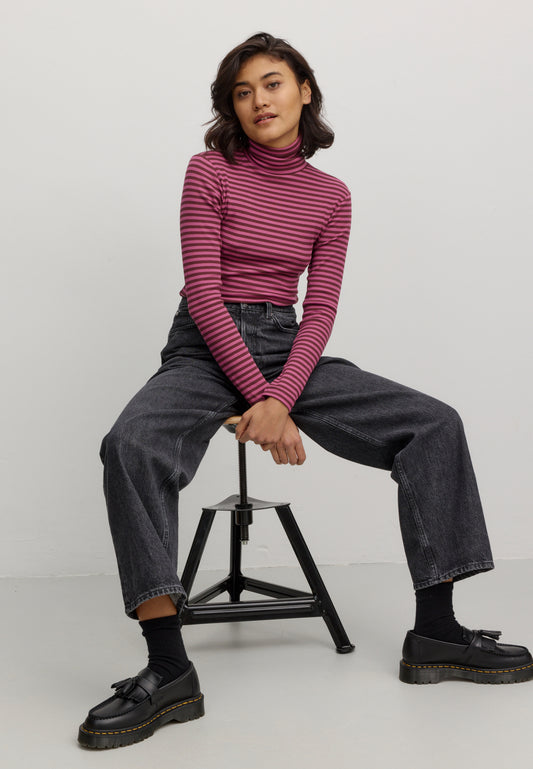 Longsleeve LIATRIS STRIPES dark plum | recolution