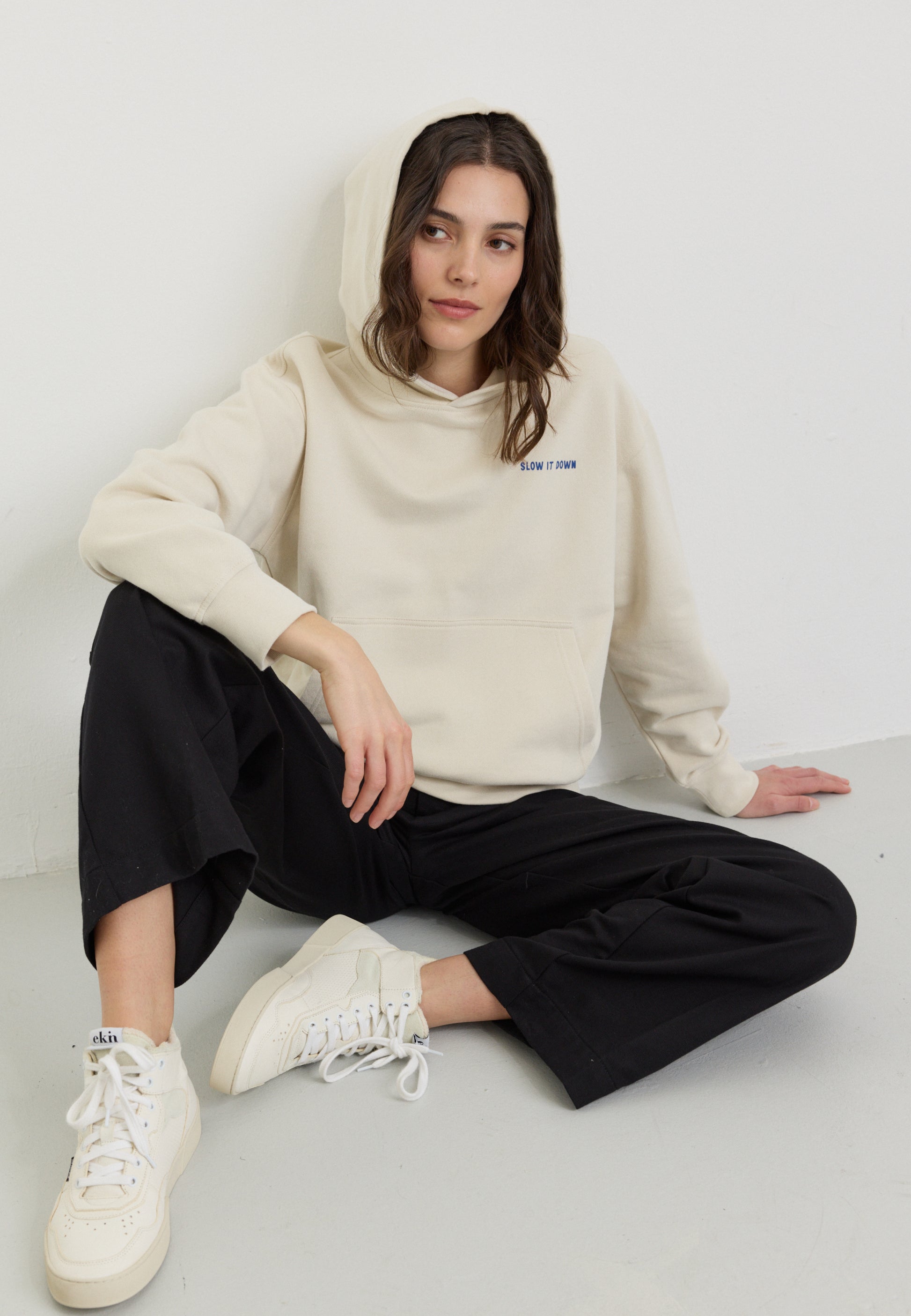 Hoodie PERSEA SLOW arctic white | recolution