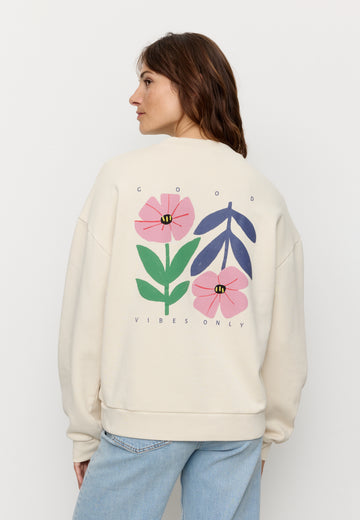 Sweatshirt NERINE GOOD VIBES actic white | recolution