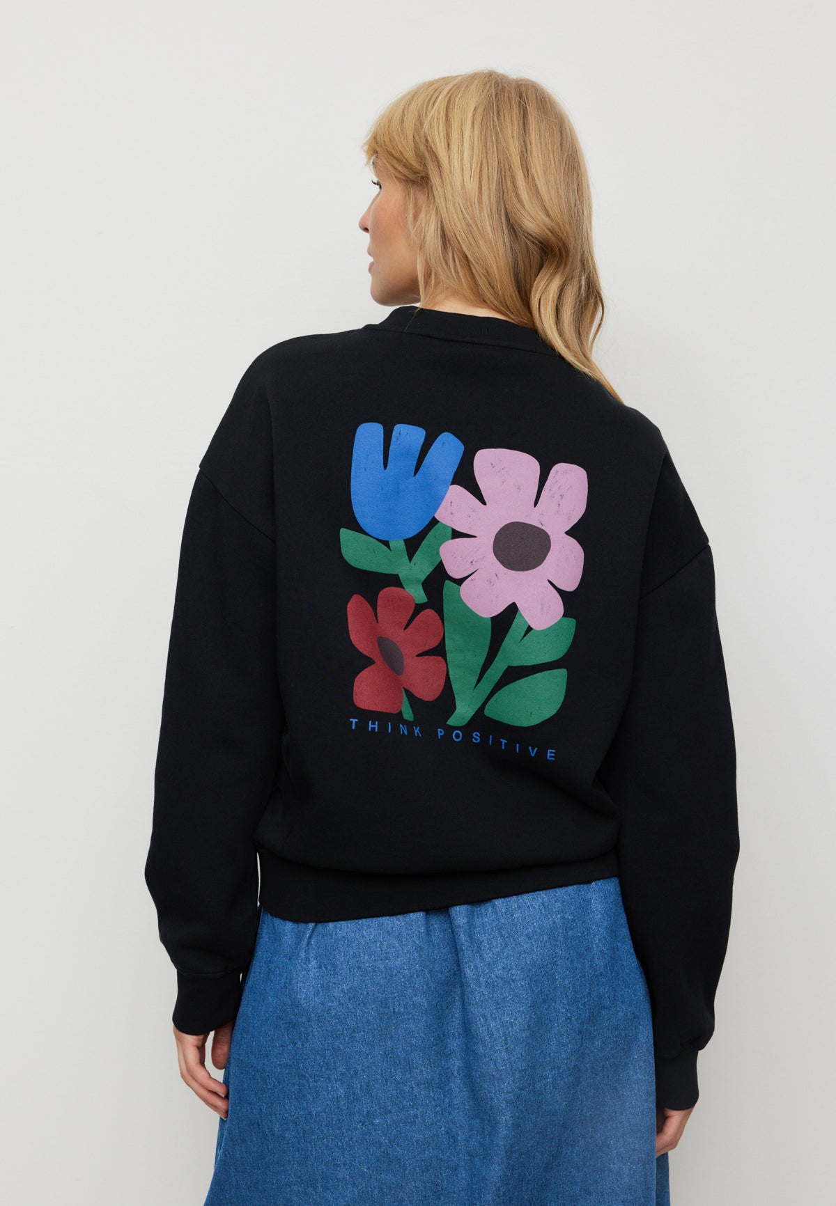 Sweatshirt NERINE THINK POSITIVE black | recolution