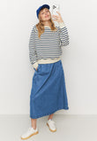 Sweatshirt ALLAMANDA STRIPES vintage blue | recolution