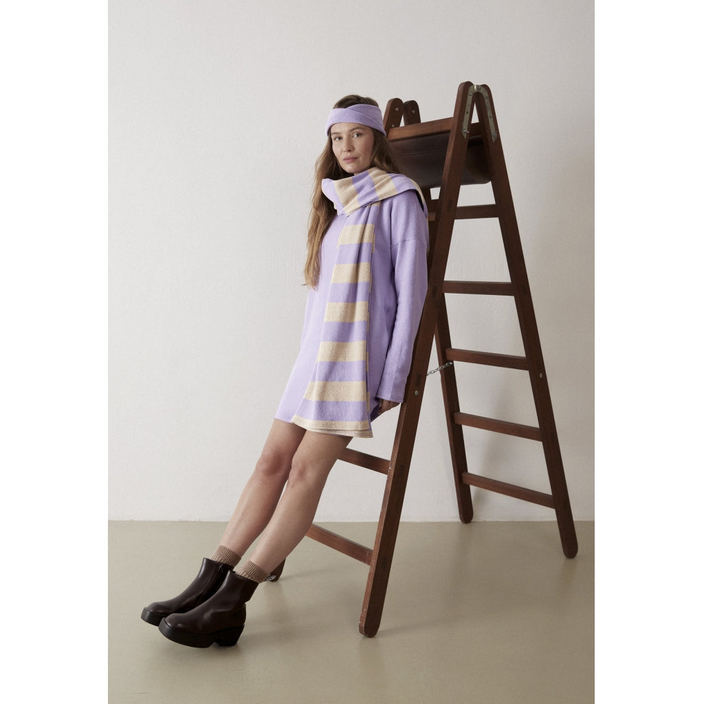 Schal GBDana Light Beige / Light Amethyst Stripes | Givn