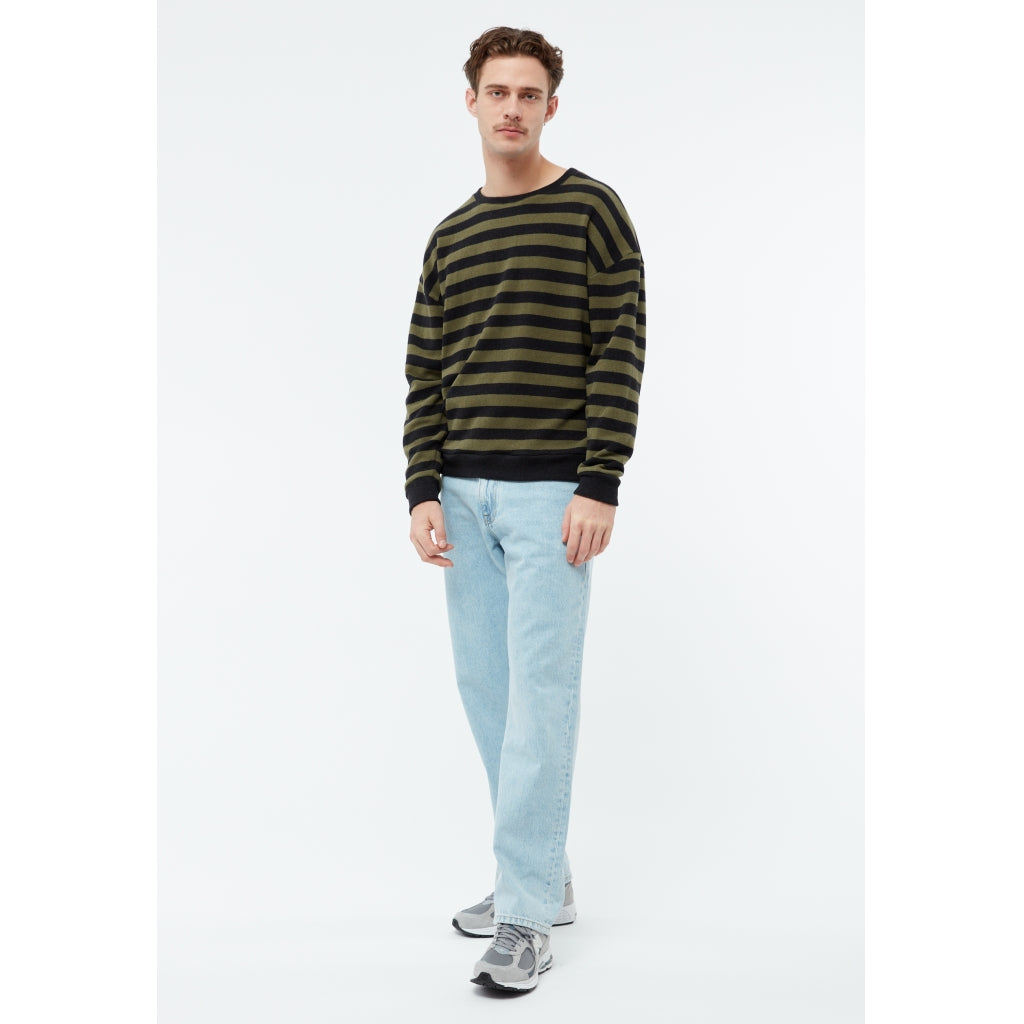 Sweater GBAnthony Dark Grey / Khaki (Stripes) | Givn