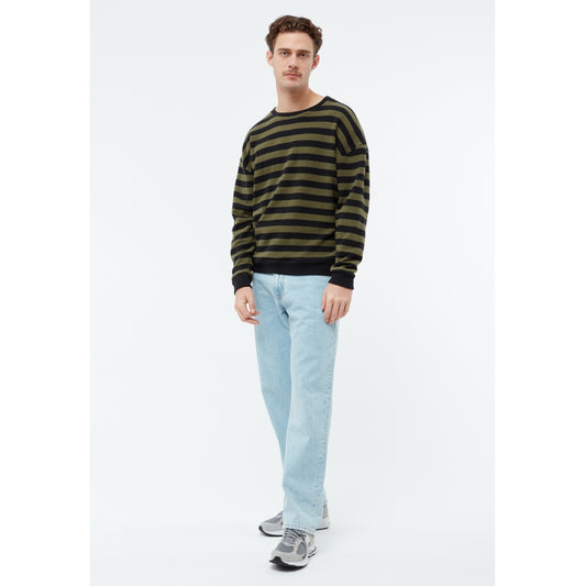 Sweater GBAnthony Dark Grey / Khaki (Stripes) | Givn