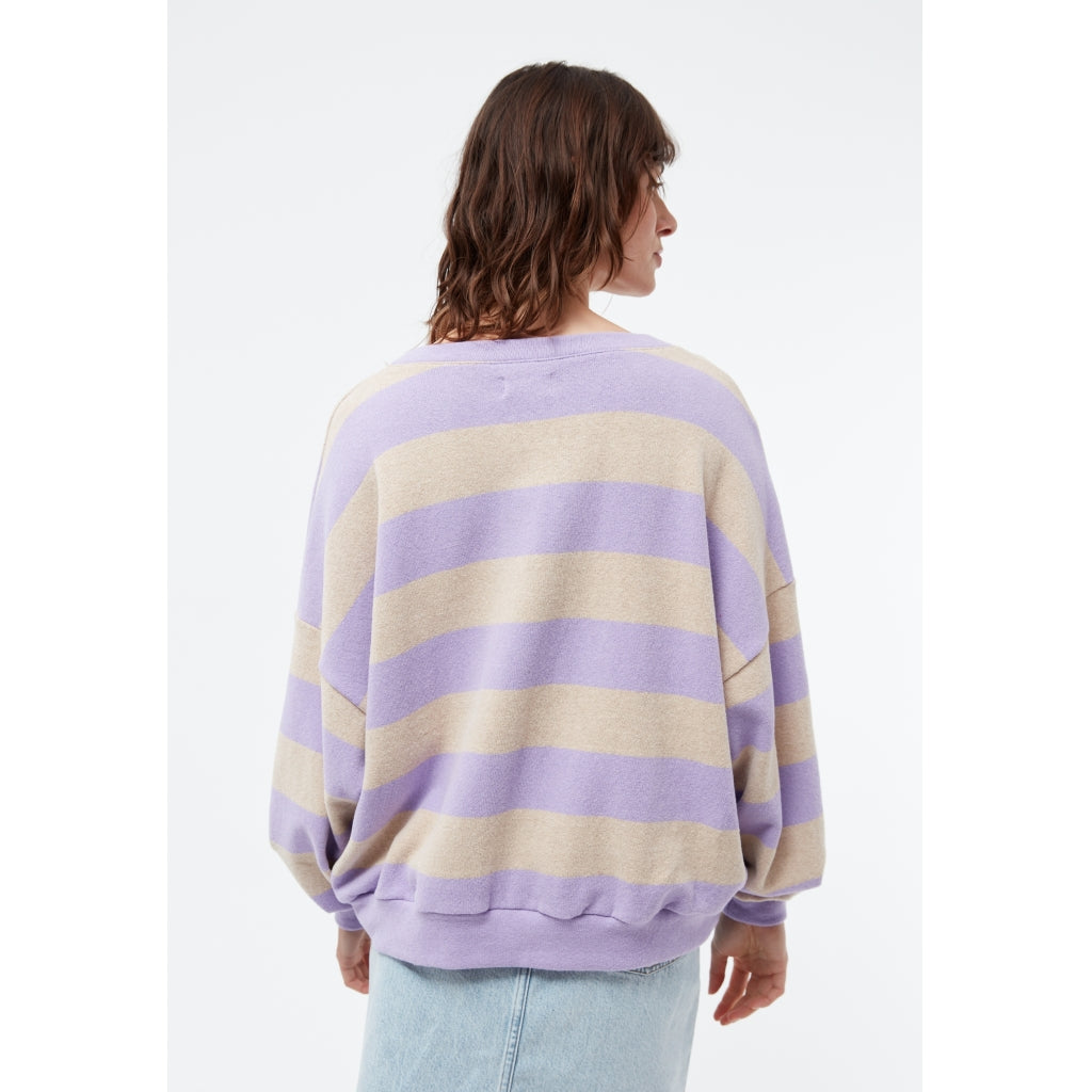 Sweater GBAda Light Beige / Light Amethyst Stripes | Givn