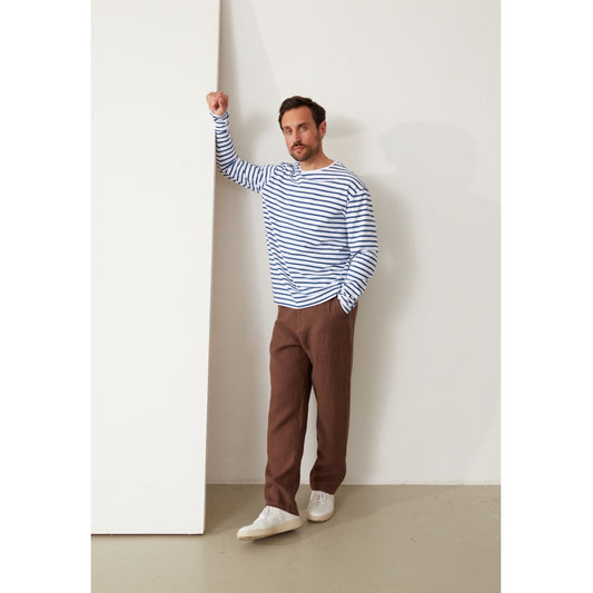 Longsleeve GBPittie Blazing Blue / White (Stripes) | Givn