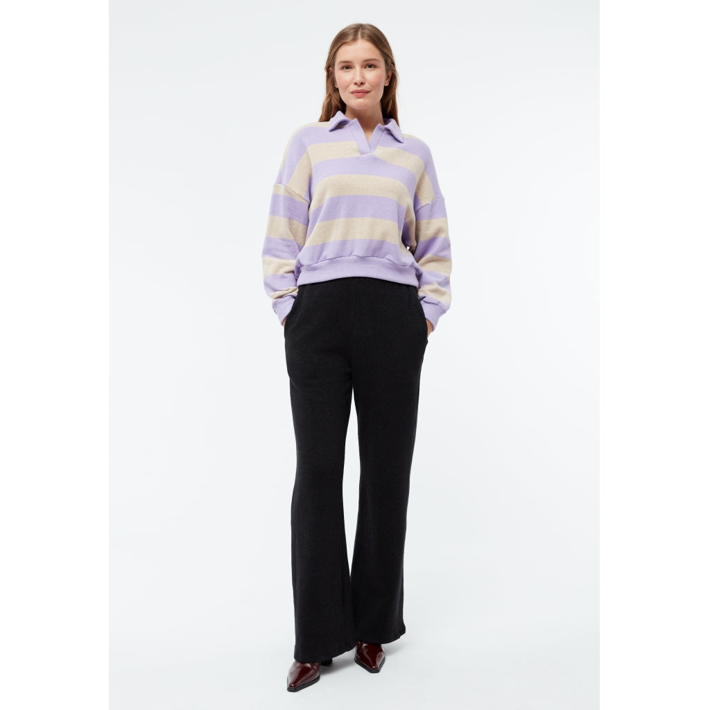 Sweater GBResa Light Beige / Light Amethyst Stripes | Givn