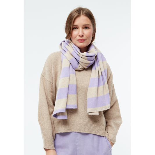 Schal GBDana Light Beige / Light Amethyst Stripes | Givn