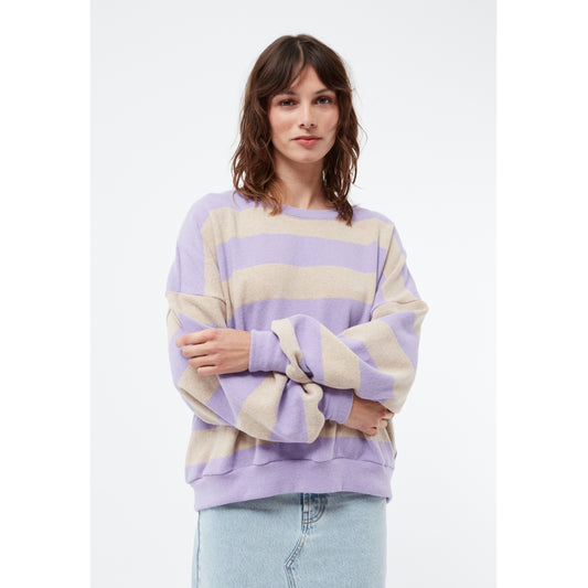 Sweater GBAda Light Beige / Light Amethyst Stripes | Givn