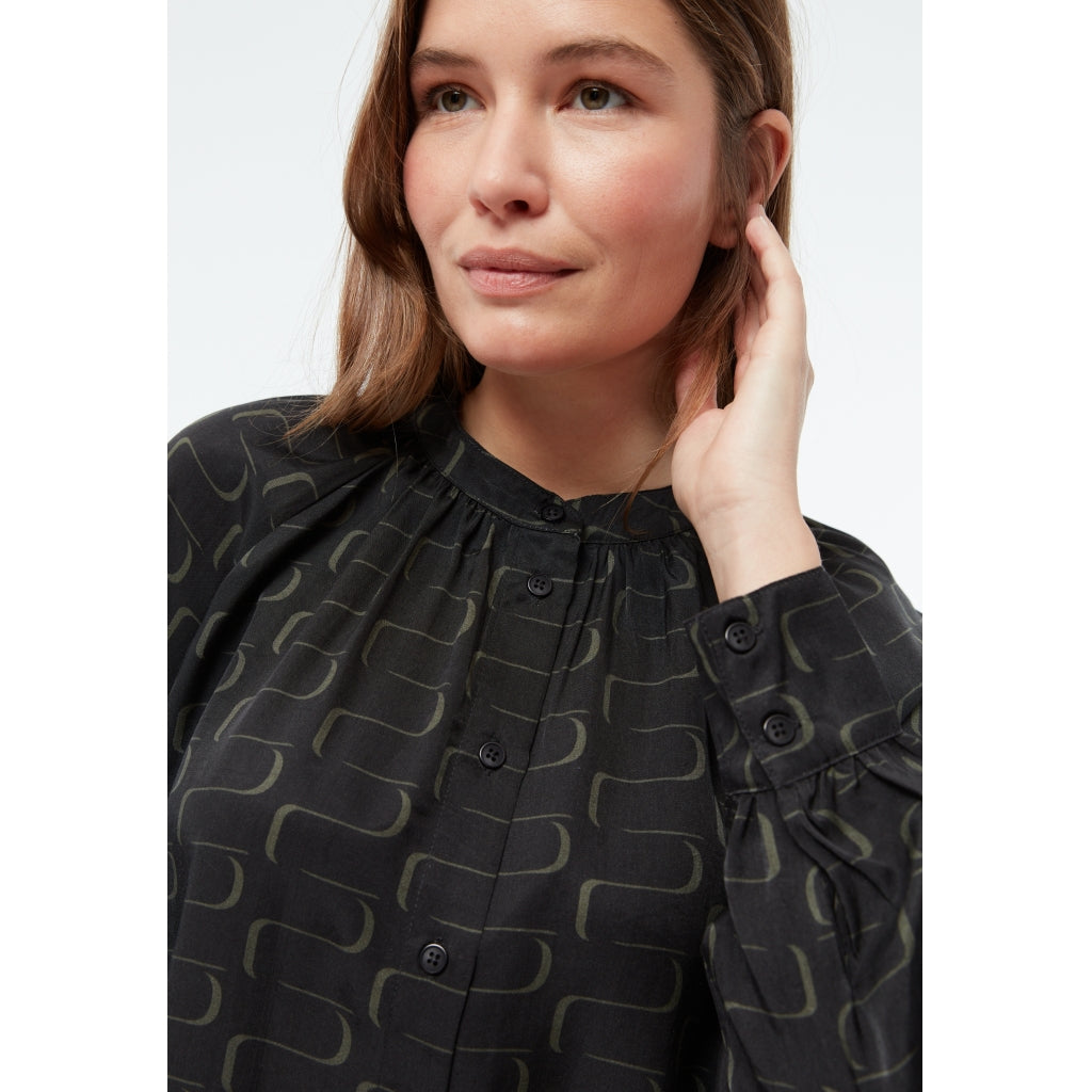 Bluse GBSmilla black/khaki waves  | Givn