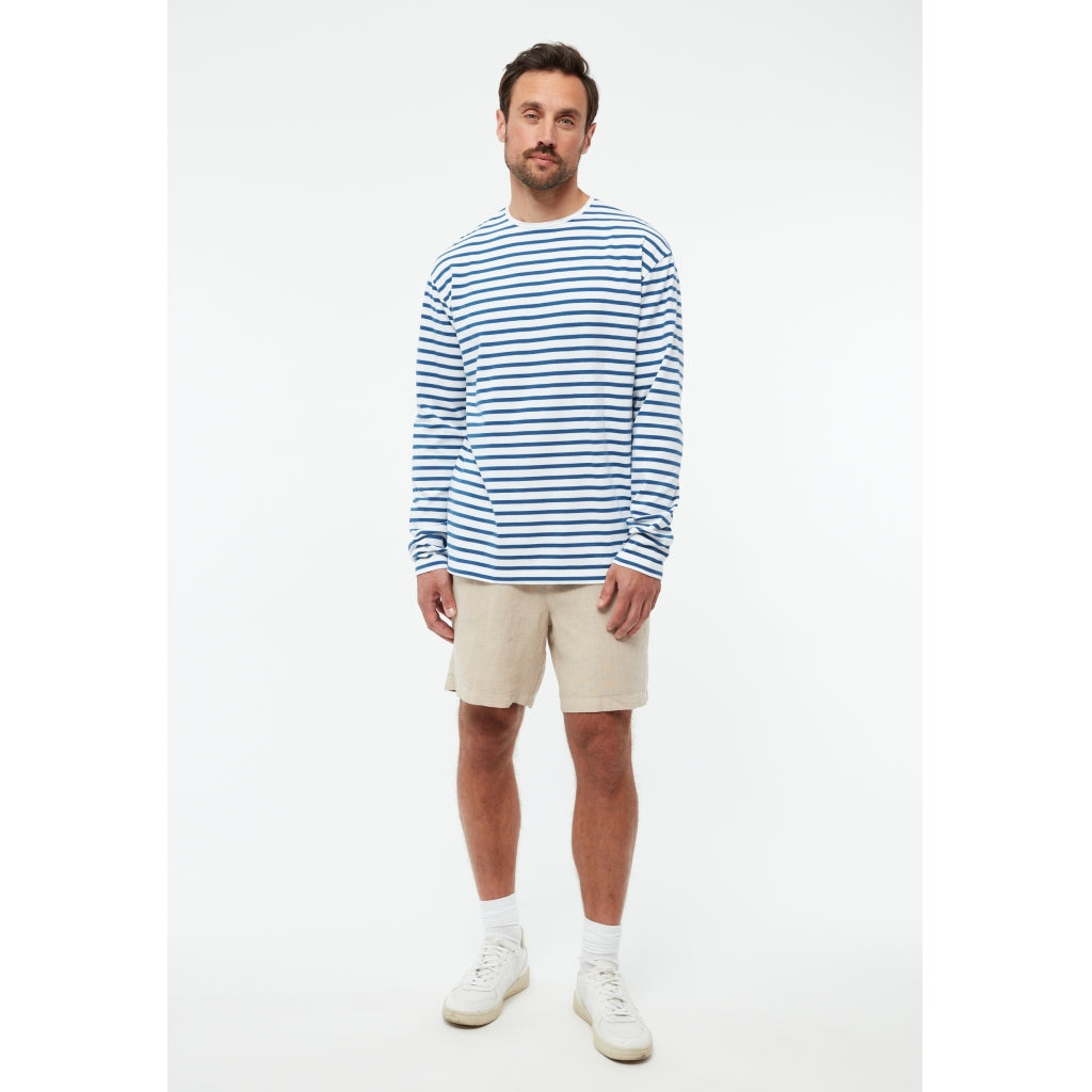Longsleeve GBPittie Blazing Blue / White (Stripes) | Givn