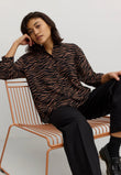 Blouse CYPRESS ZEBRA cognac brown | recolution