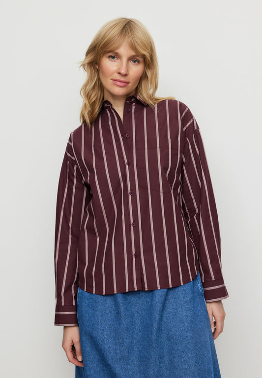 Bluse FORSYTHIA STRIPES  dark plum  | recolution