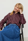 Bluse FORSYTHIA STRIPES  dark plum  | recolution