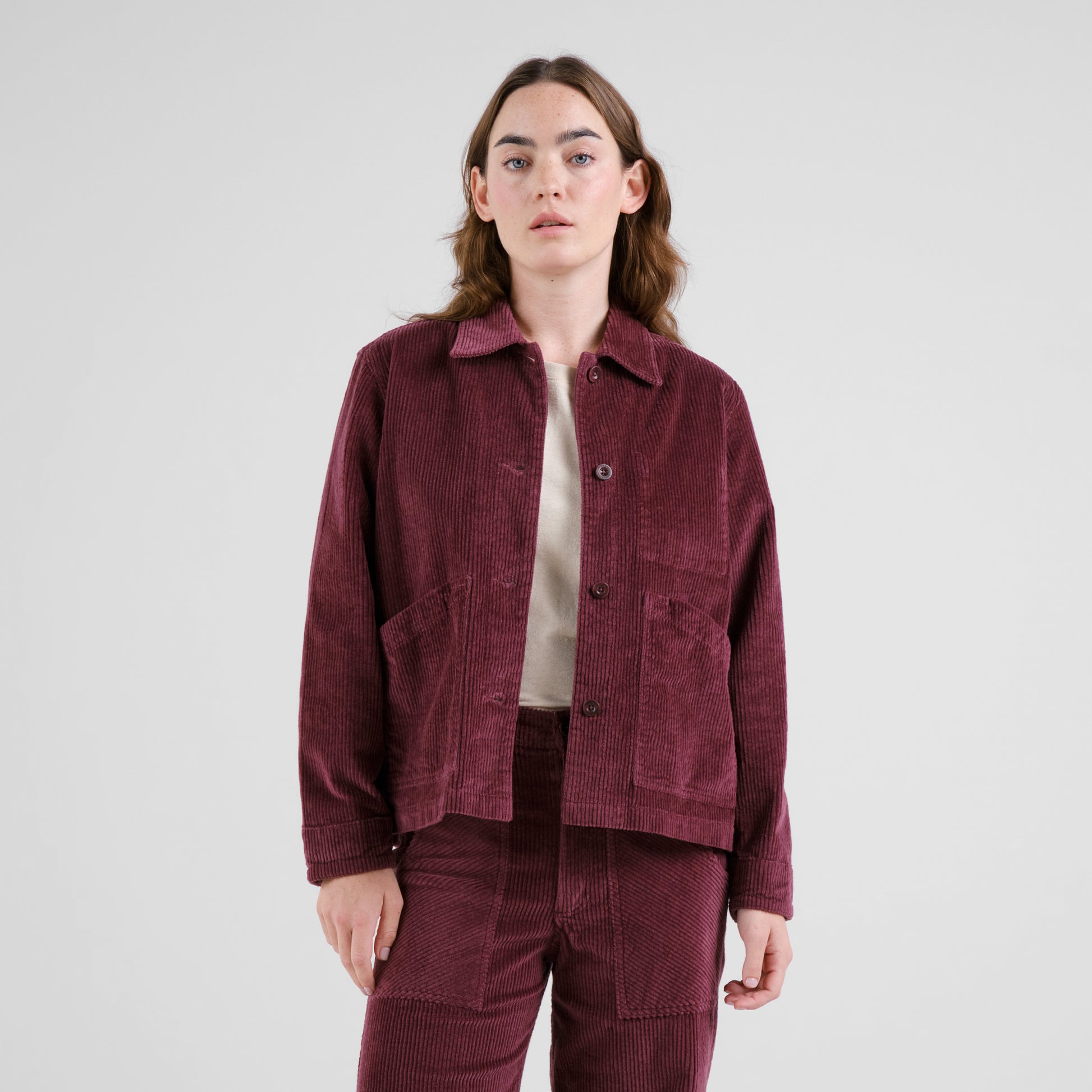 Jacket Stiby Corduroy Fig Red | DEDICATED
