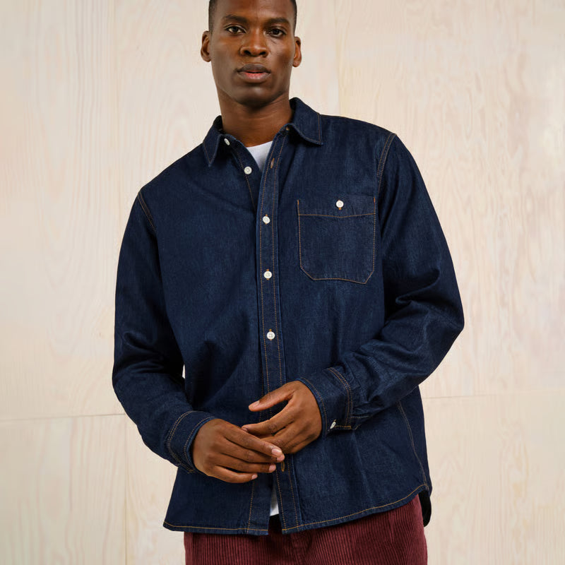 Shirt Lunnevik Denim Dark Blue | DEDICATED