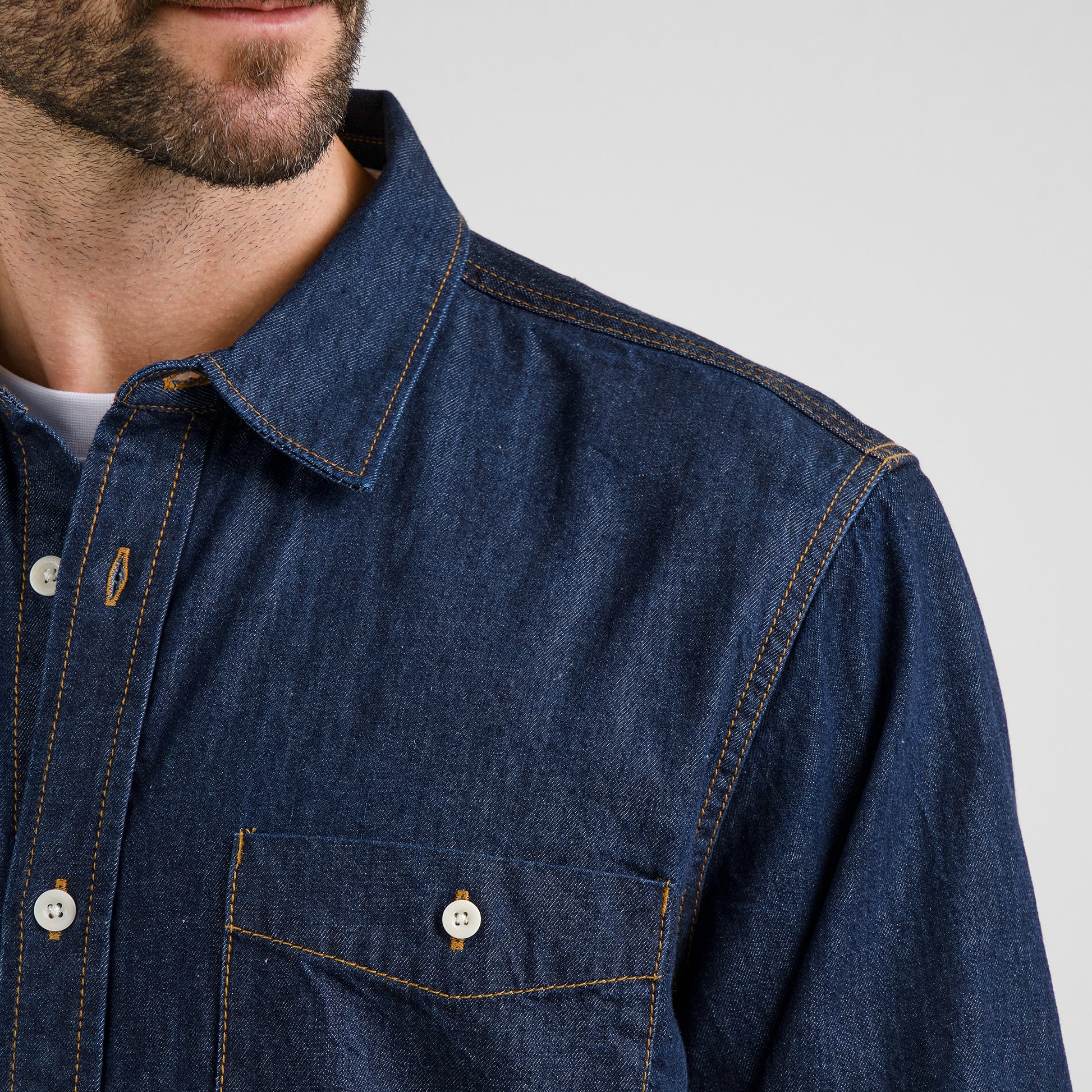 Shirt Lunnevik Denim Dark Blue | DEDICATED