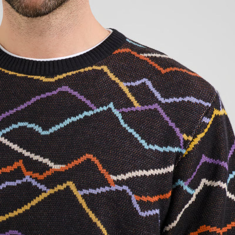 Sweater Mora Line Mountain AOP Black | DEDICATED