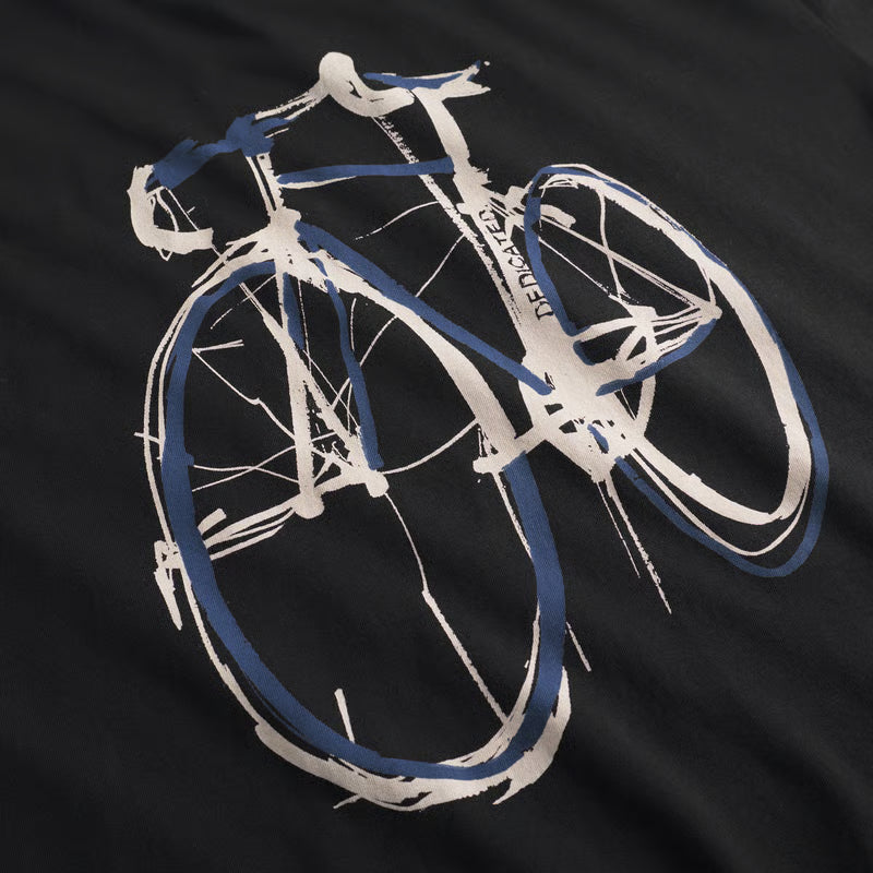 T-shirt Stockholm Blue Strokes Bike Black | DEDICATED