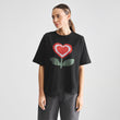 T-shirt Vadstena Love Flower Black | DEDICATED