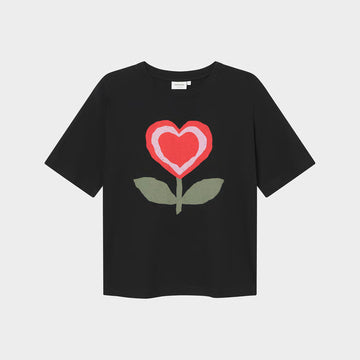 T-shirt Vadstena Love Flower Black | DEDICATED