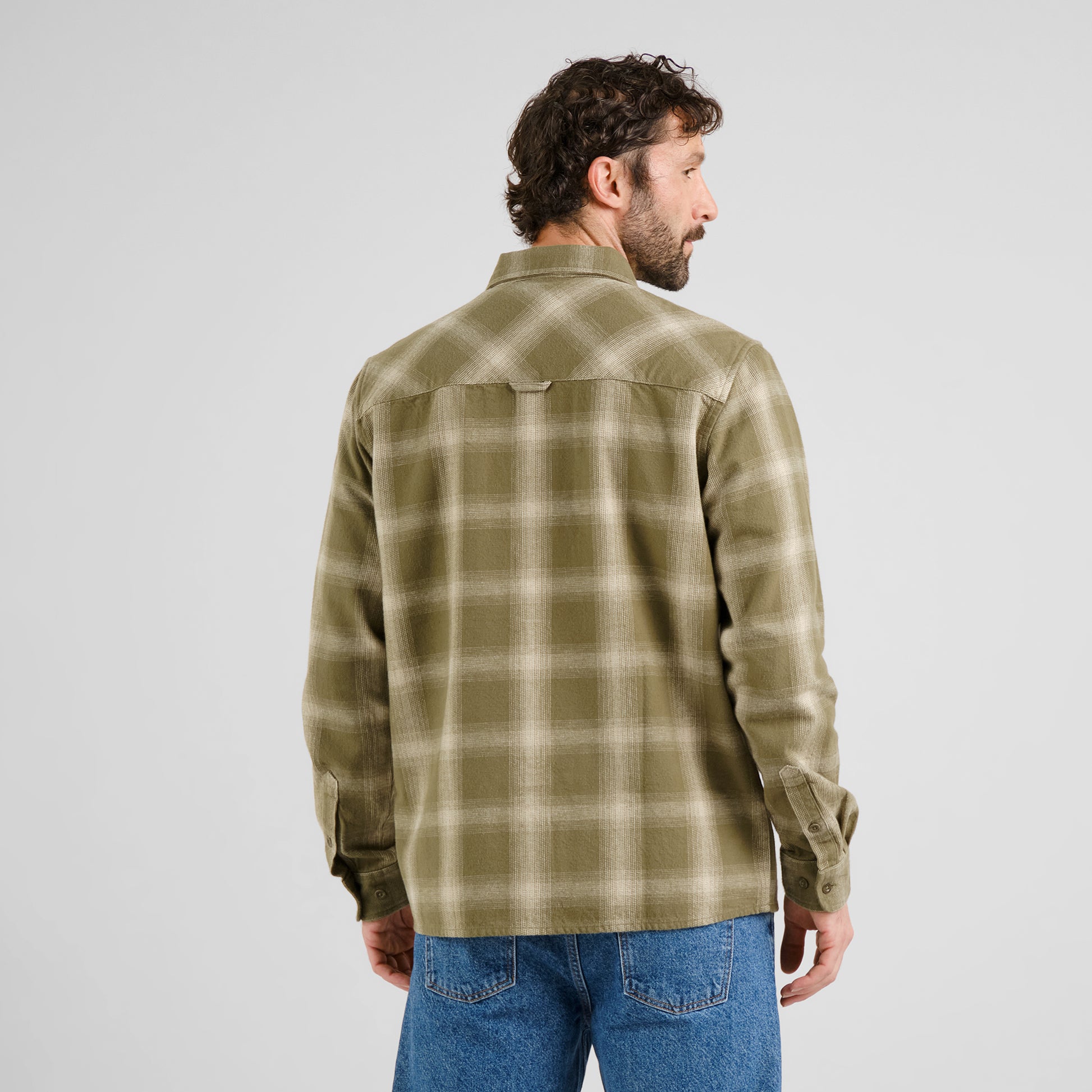 Shirt Rute Flannel Shadow Check Leaf Green | DEDICATED