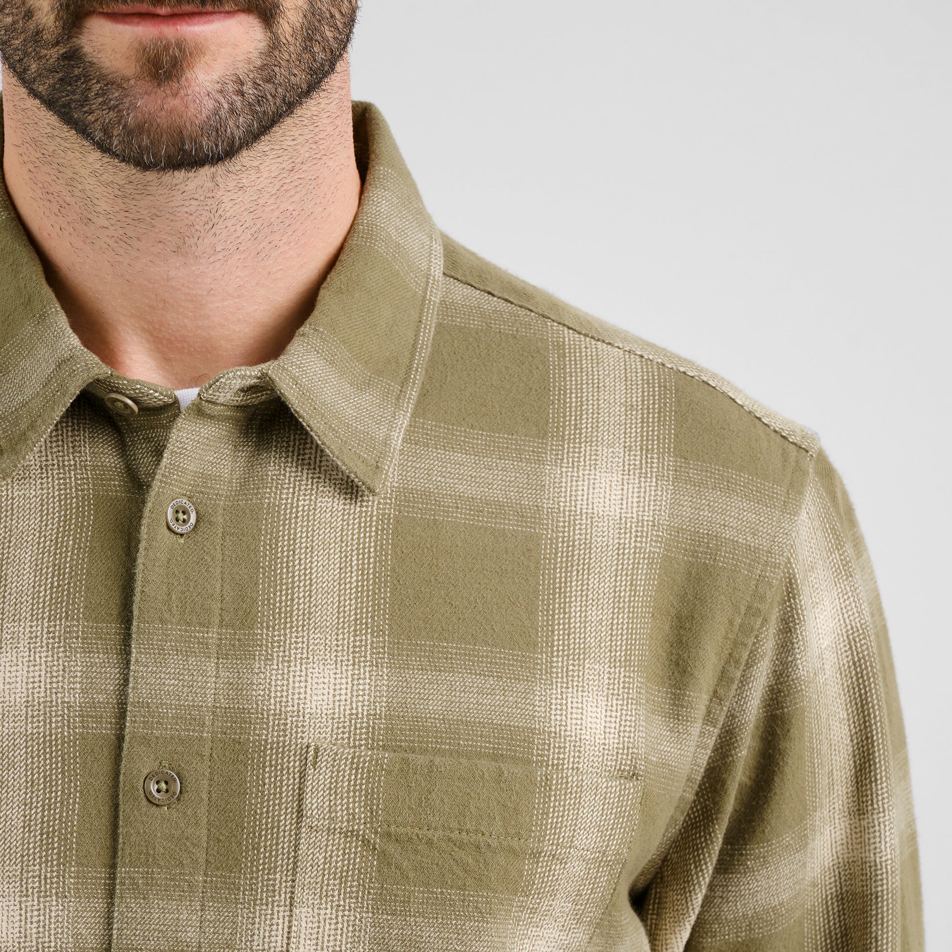 Shirt Rute Flannel Shadow Check Leaf Green | DEDICATED