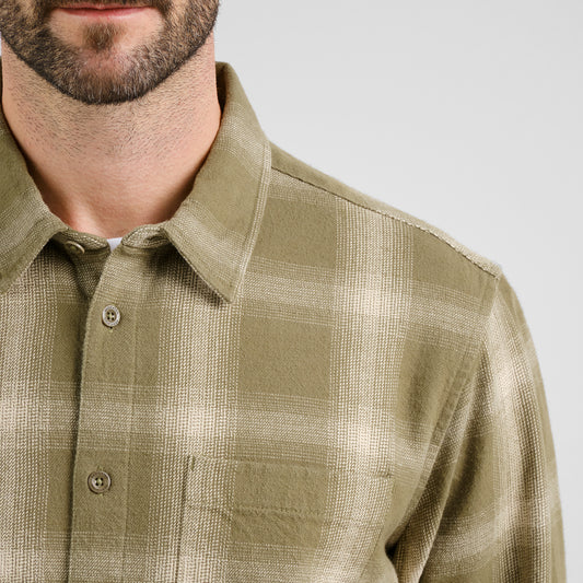 Shirt Rute Flannel Shadow Check Leaf Green | DEDICATED