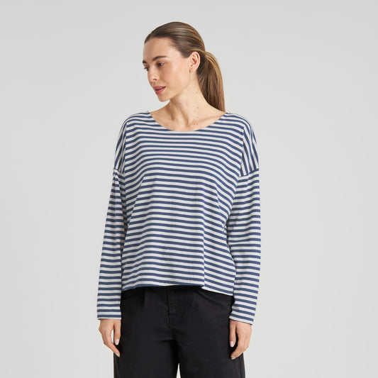 Longsleeve Humledal Stripes Insignia Blue | DEDICATED