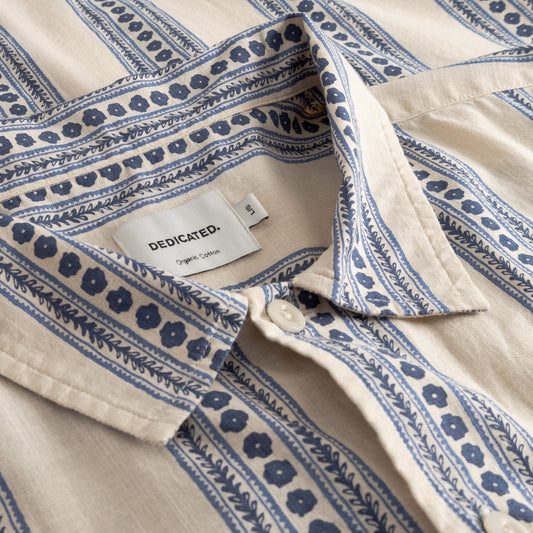 Hemd Brantevik Floral Stripe Blue | DEDICATED