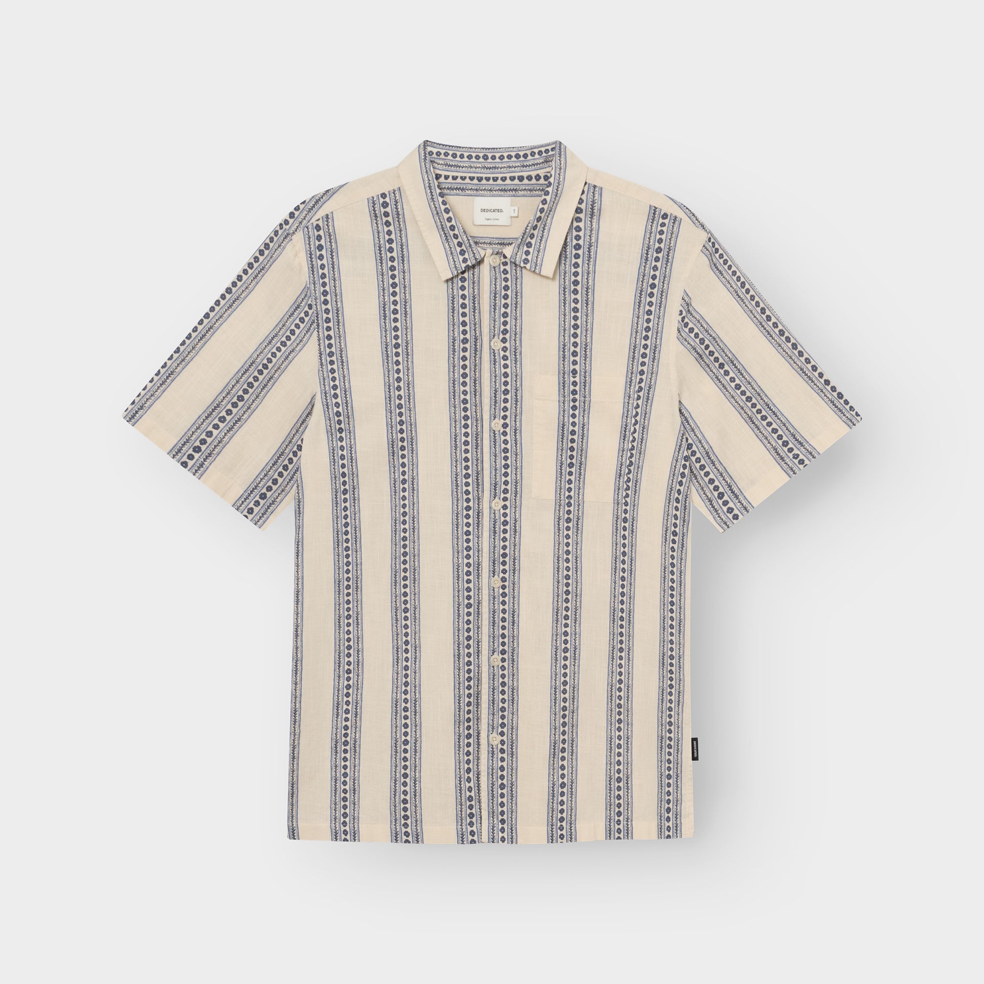 Hemd Brantevik Floral Stripe Blue | DEDICATED