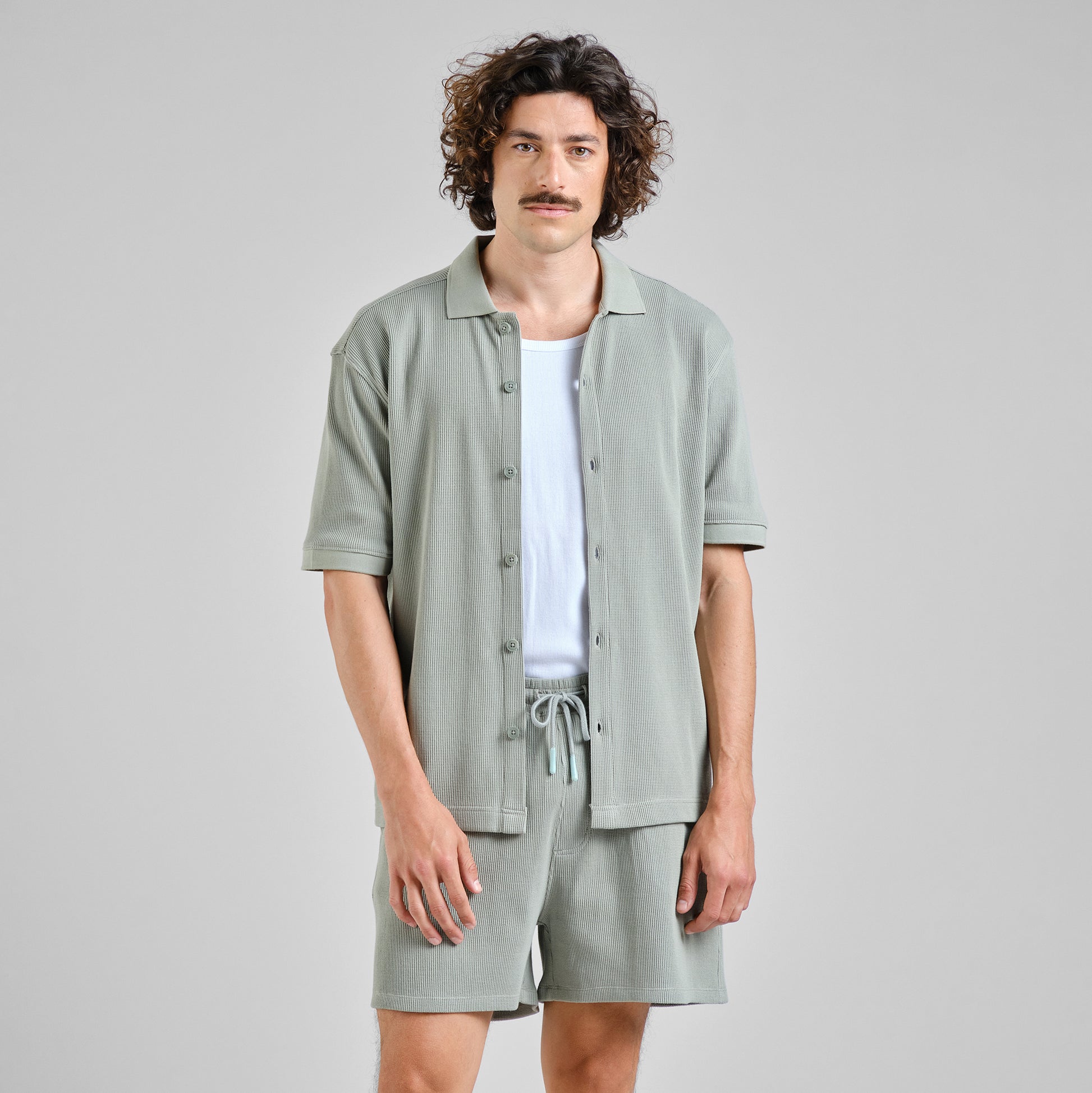 Shorts Essingen Waffle Iceberg Green | DEDICATED