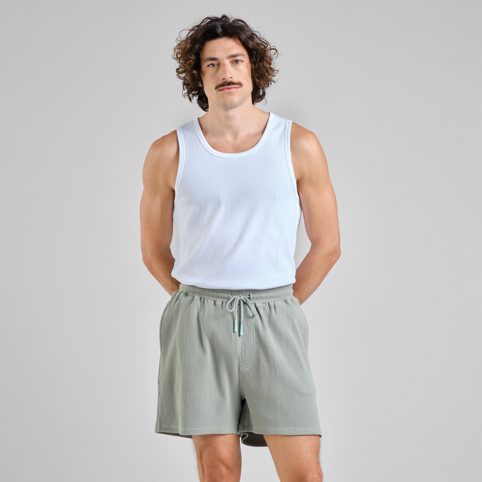 Shorts Essingen Waffle Iceberg Green | DEDICATED