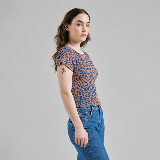 Rib Top Ven Leopard Light Brown | DEDICATED