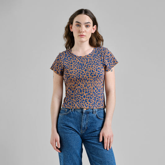 Rib Top Ven Leopard Light Brown | DEDICATED