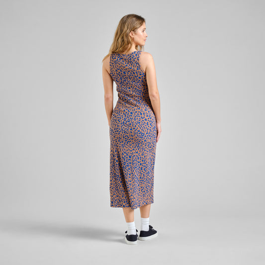Rib Dress Motala Leopard Light Brown | DEDICATED