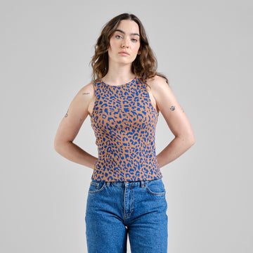 Rib Top Valdermarsvik Leopard Light Brown | DEDICATED