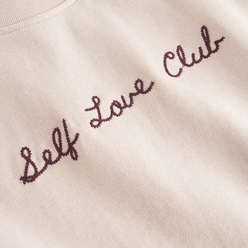 Sweatshirt Ystad Self Love Club EMB Oat White | DEDICATED