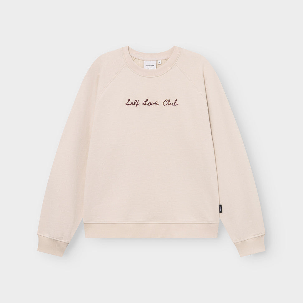 Sweatshirt Ystad Self Love Club EMB Oat White | DEDICATED