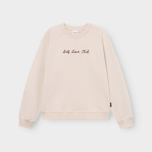 Sweatshirt Ystad Self Love Club EMB Oat White | DEDICATED