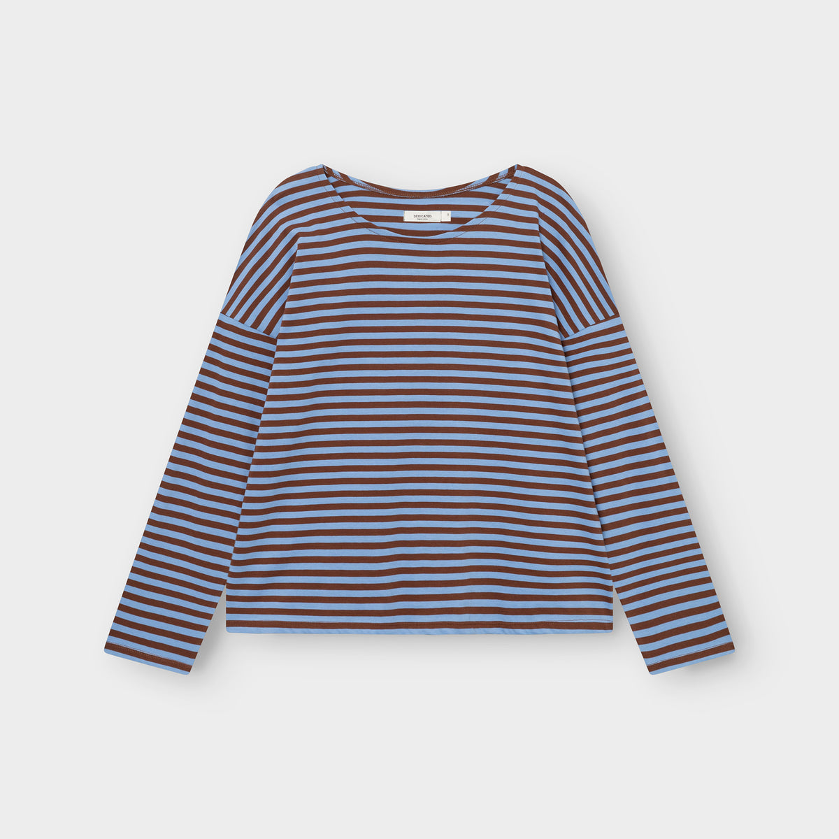 Top Humledal Stripes Cappuccino Brown/Cornflower Blue | DEDICATED