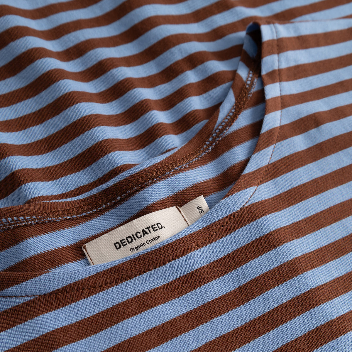 Top Humledal Stripes Cappuccino Brown/Cornflower Blue | DEDICATED